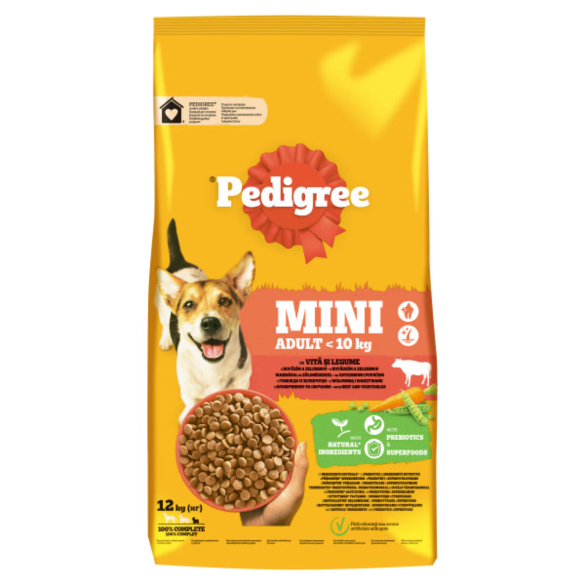 PEDIGREE Mini Adult, XS-S, Vită și Legume, hrană uscată câini, 12kg - 2 | YEO