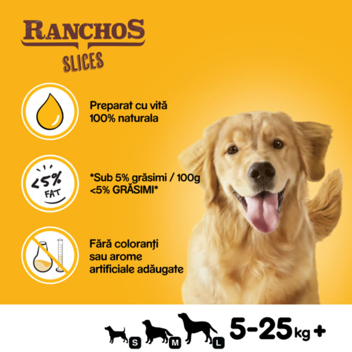 PEDIGREE Ranchos Slices, XS-XL, Vită, punguță recompense câini, 60g - 3 | YEO