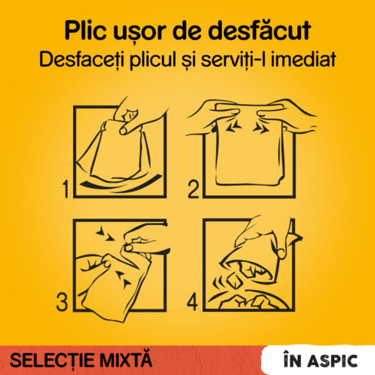 PEDIGREE Selectie Mixtă, XS-XL, Vită și Pasăre, plic hrană umedă câini, (în aspic), bax, 400g x 13buc - 3 | YEO