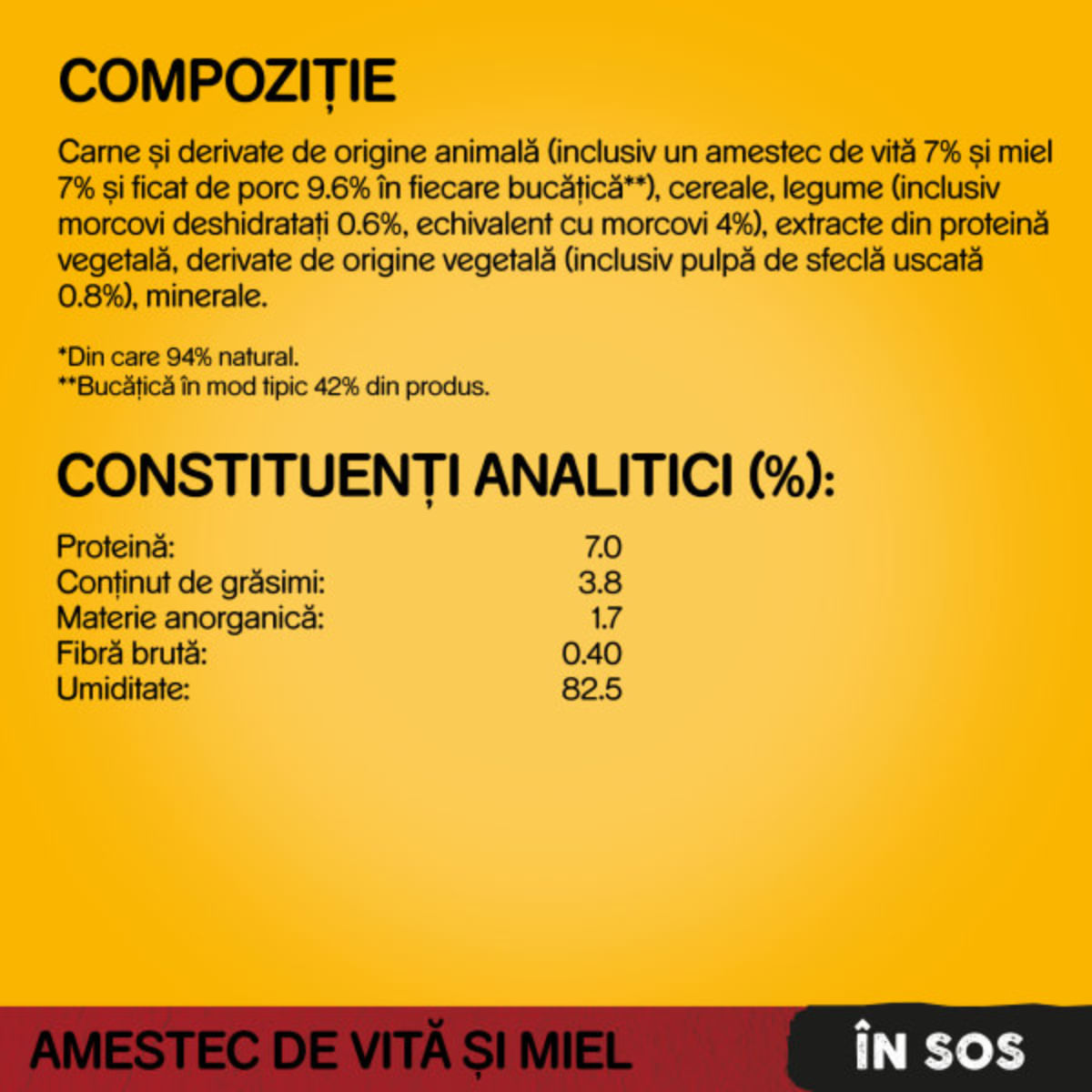 PEDIGREE, XS-XL, Vită și Miel, plic hrană umedă câini, (în sos), bax, 100g x 24buc