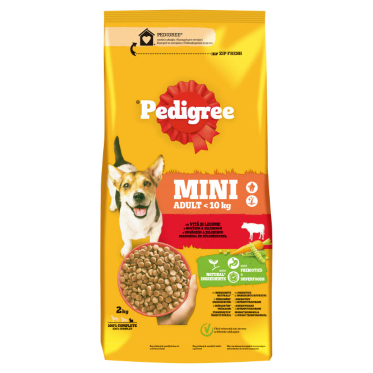 PEDIGREE Mini Adult, XS-S, Vită și Legume, hrană uscată câini, 2kg - 2 | YEO