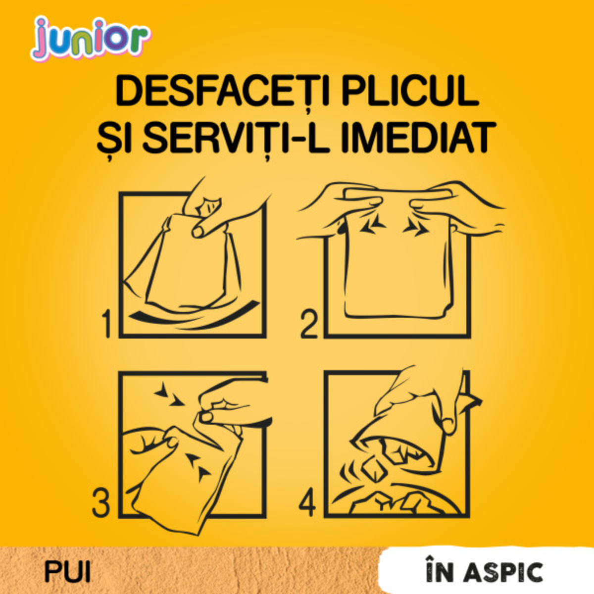 PEDIGREE Junior, XS-XL, Pui, plic hrană umedă câini junior, (în aspic), bax, 100g x 24buc