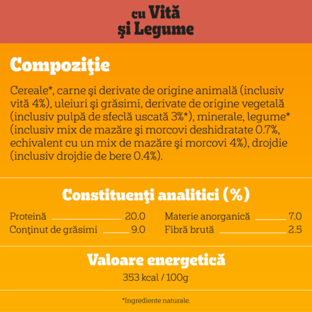 PEDIGREE Adult, M-XL, Vită și Legume, hrană uscată câini, 500g