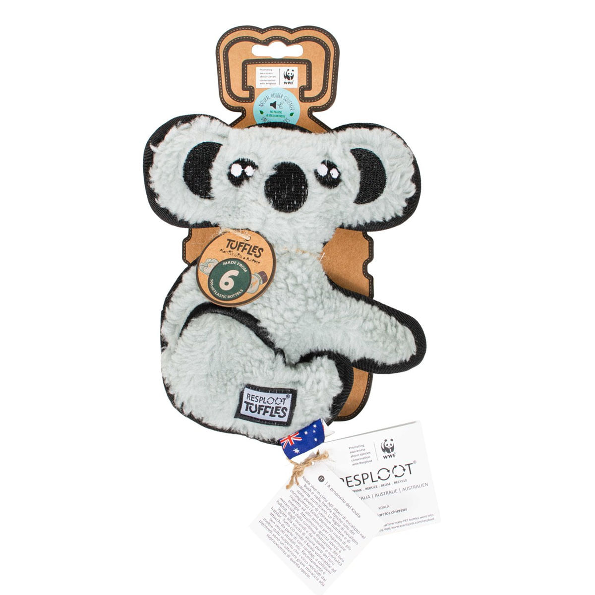 Koala Tuffles WWF, Jucărie pentru caini, din materiale reciclate, 23 x 22 cm Koala Tuffles WWF, Jucărie pentru caini, din materiale reciclate, 23 x 22 cm - 1 | YEO