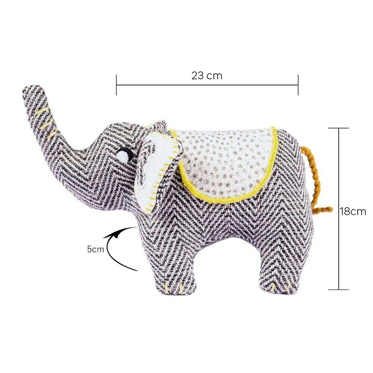 Elefant Sri Lanka WWF,  Jucărie pentru caini,  din materiale reciclate, 22 x 5 x 17cm Elefant Sri Lanka WWF, Jucărie pentru caini, din materiale reciclate, 22 x 5 x 17cm - 2 | YEO