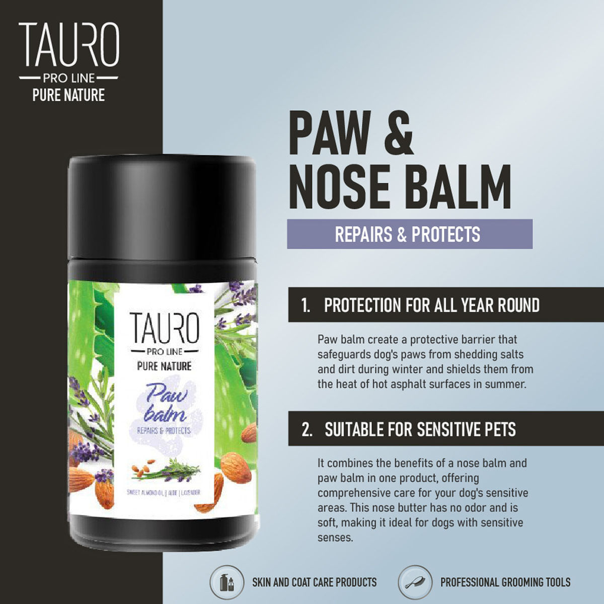 TAURO PRO LINE Pure Nature Paw Balm Repairs & Protects, Balsam pentru Lăbuțe, Câini și Pisici ,75ml - 3 | YEO