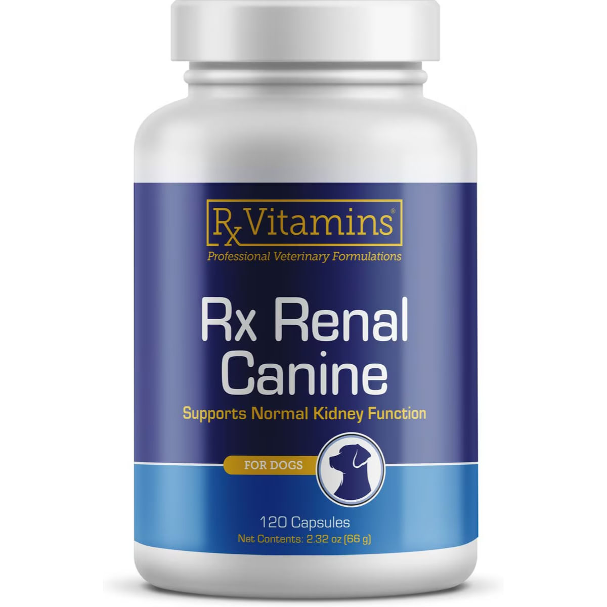 RX VITAMINS Renal Canine, supliment sistem renal câini, capsule RX VITAMINS Renal Canine, supliment sistem renal câini, flacon, 120 capsule