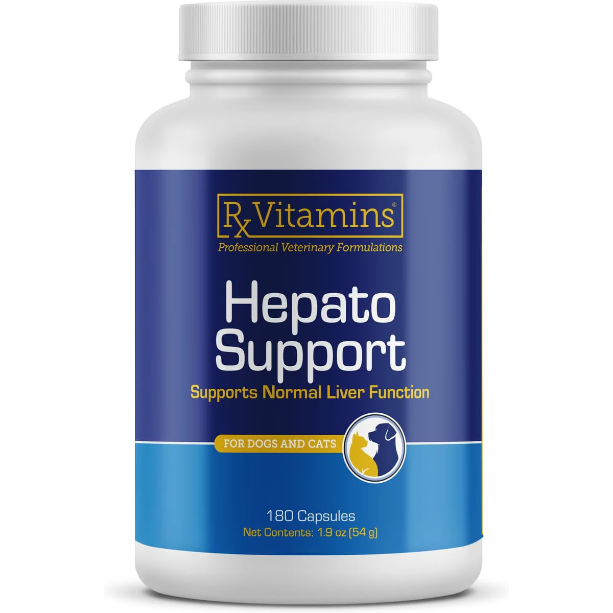 RX VITAMINS Hepato Support, supliment sistem hepatic câini, capsule RX VITAMINS Hepato Support, supliment sistem hepatic câini și pisici, flacon, 180 capsule - 1 | YEO