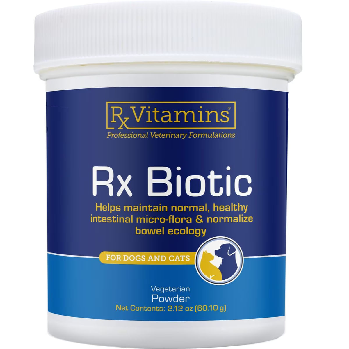 RX VITAMINS Biotic, supliment sistem digestiv & probiotice câini, pudră RX VITAMINS Biotic, supliment sistem digestiv & probiotice câini și pisici, flacon, 60.1g pudră