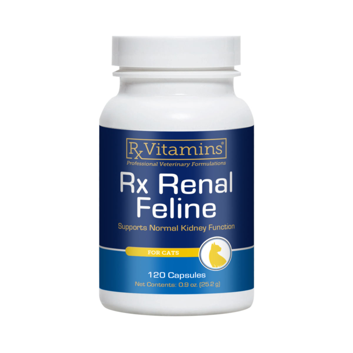 RX VITAMINS Renal Feline, supliment sistem renal câini, capsule RX VITAMINS Renal Feline, supliment sistem renal câini și pisici, flacon, 120 capsule - 1 | YEO