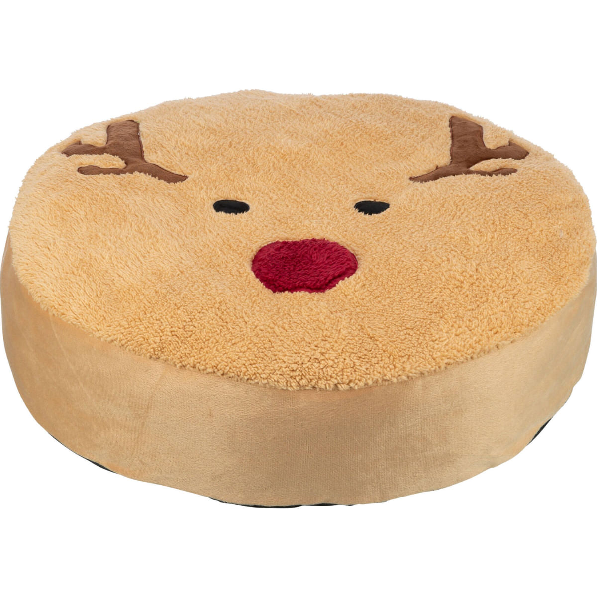 TRIXIE Christmas Ren, pat rotund câini, pluș, antiderapant, husă detașabilă, maro, ⌀60cm - 1 | YEO