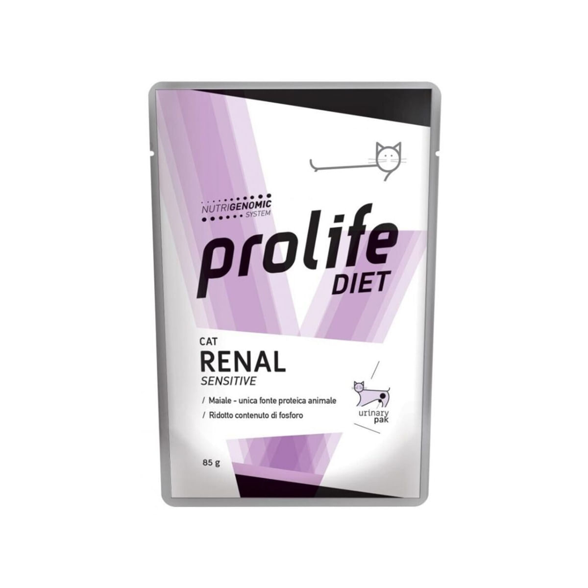 PROLIFE Diet Renal Sensitive, Porc, dietă veterinară, plic hrană umedă pisici, sistem renal, (în aspic), bax, 85g x 12buc