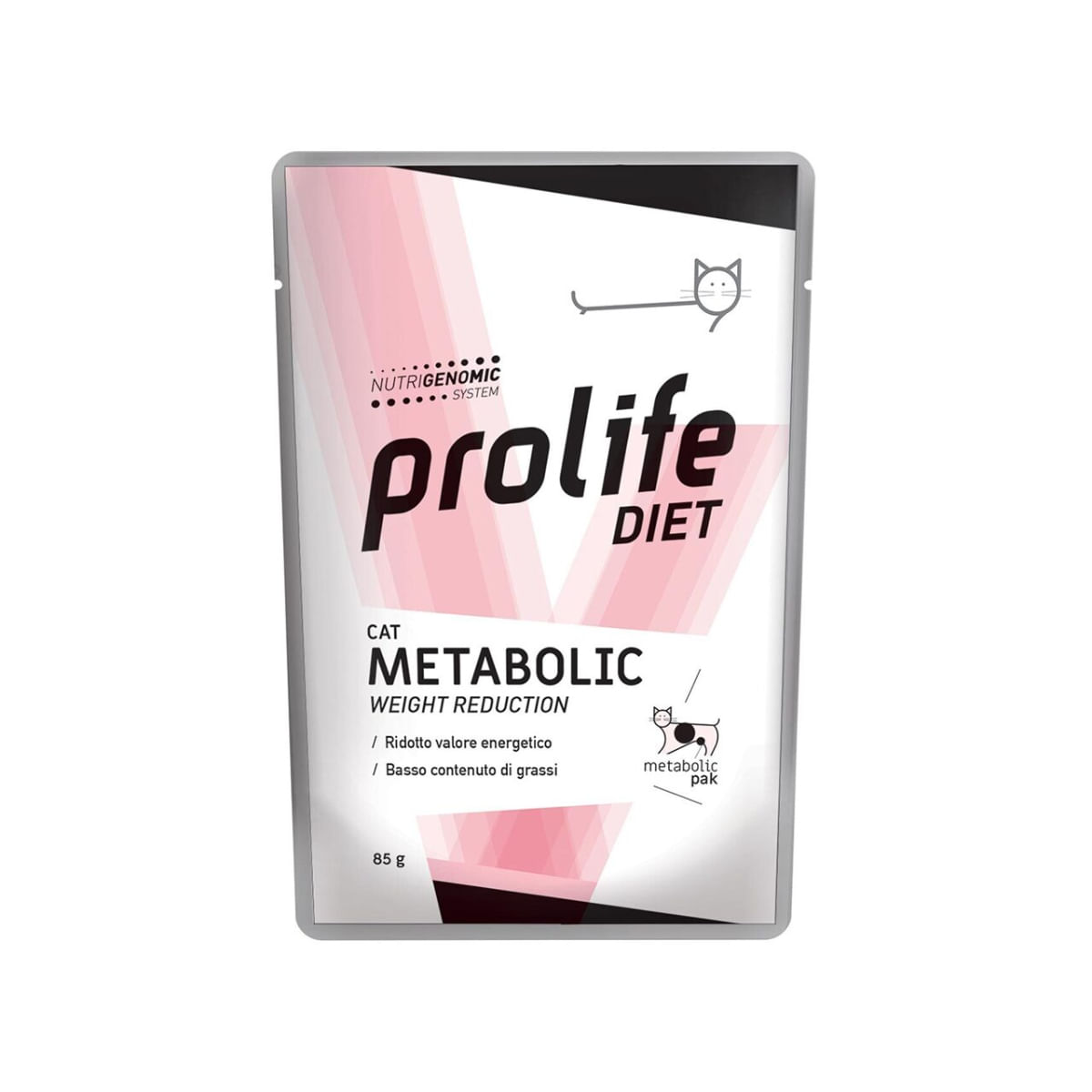 PROLIFE Diet Metabolic Weight Reduction, Pui, dietă veterinară, plic hrană umedă pisici, obezitate & diabet, (în aspic), bax, 85g x 12buc