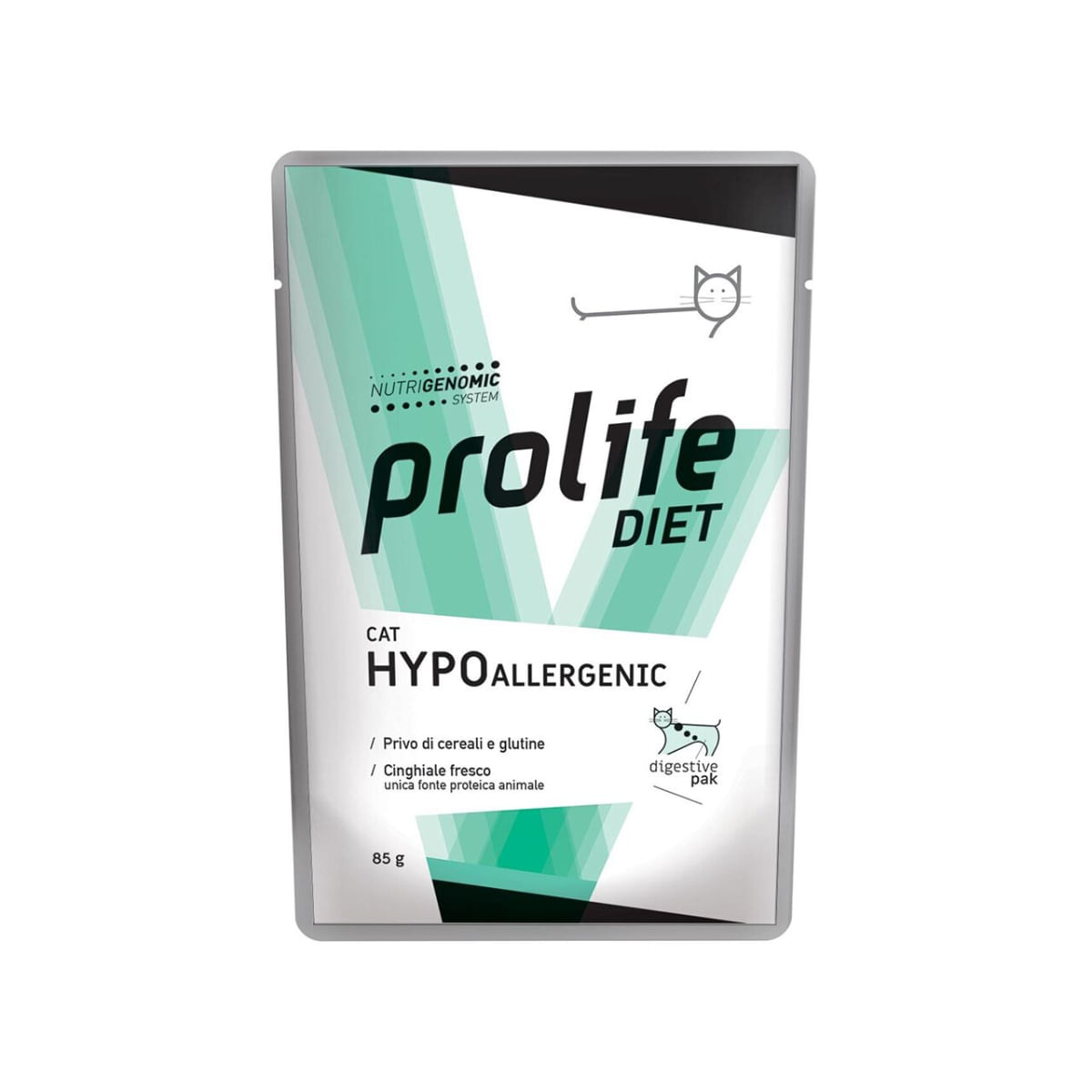 PROLIFE Diet Hypoallergenic, Mistreț, dietă veterinară, plic hrană umedă fără cereale pisici, alergii, (în aspic), bax, 85g x 12buc