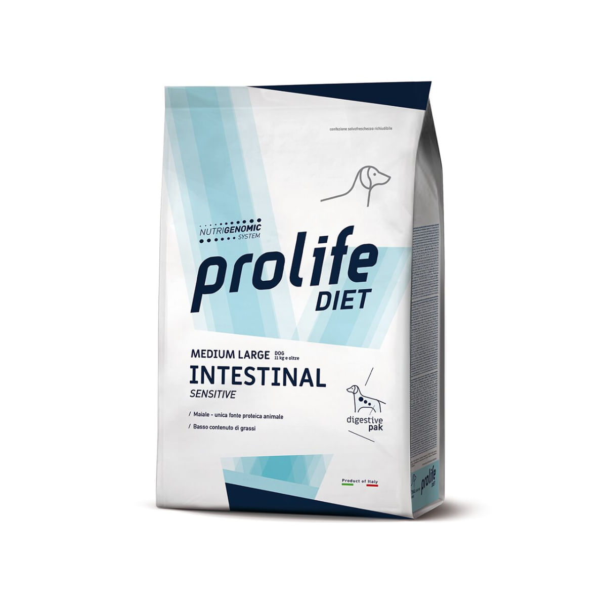 PROLIFE Intestinal Sensitive, M-XL, Porc, dietă veterinară, hrană uscată câini, sistem digestiv, 2kg