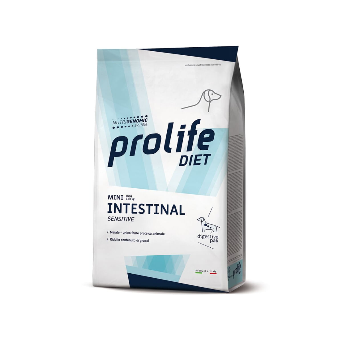 PROLIFE Mini Intestinal Sensitive , XS-S, Porc, dietă veterinară, hrană uscată câini, sistem digestiv, 1.5kg