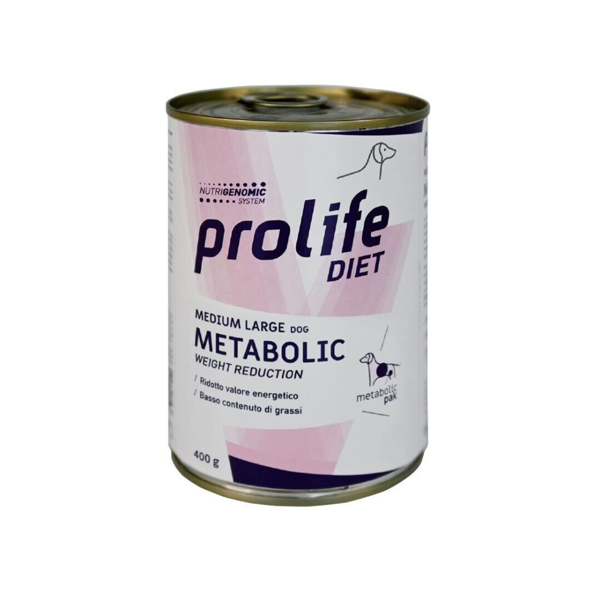 PROLIFE Diet Metabolic Weight Reduction, M-XL, Pui și Miel, dietă veterinară, conservă hrană umedă câini, obezitate, (în aspic), bax, 400g x 6buc