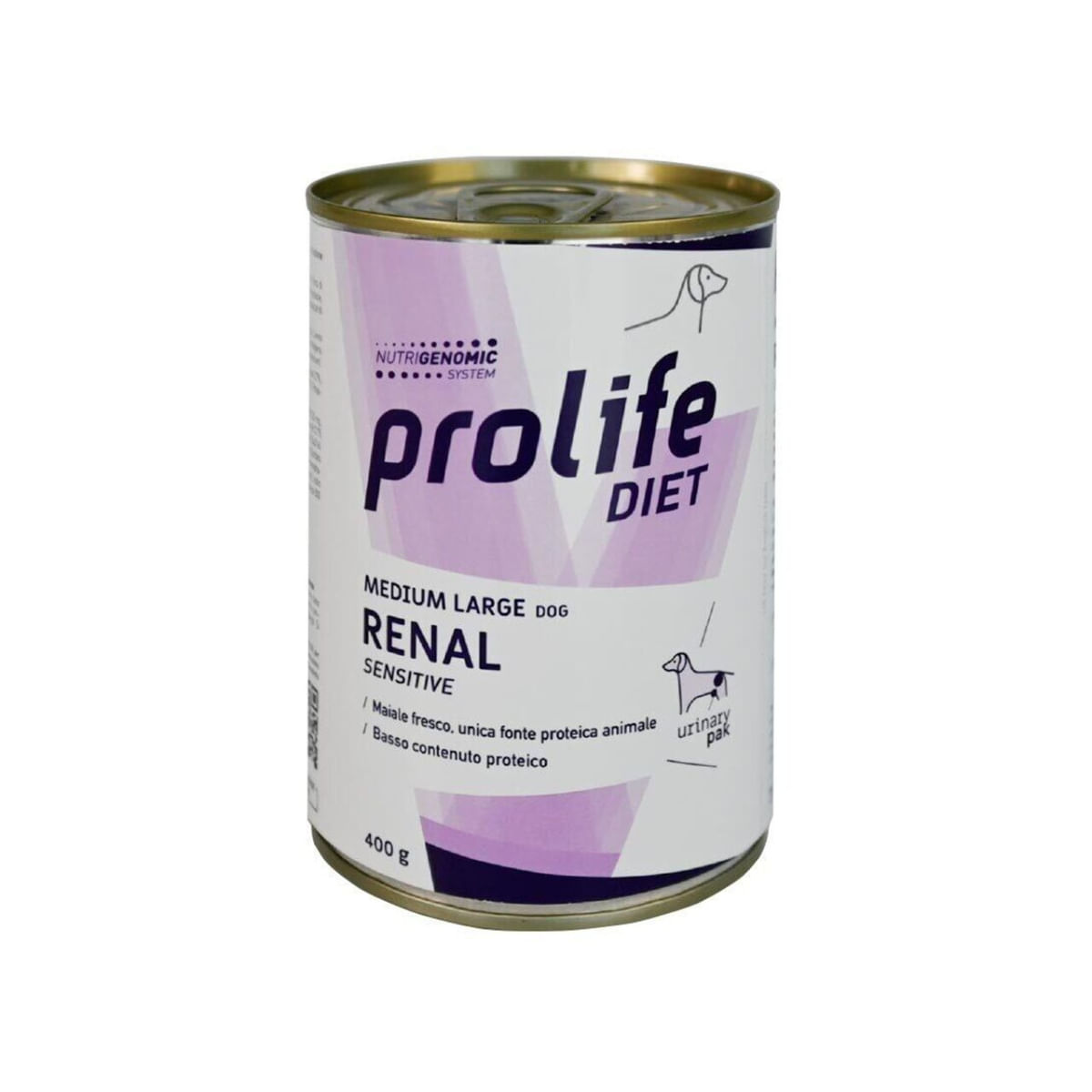 PROLIFE Diet Renal Sensitive, M-XL, Porc, dietă veterinară, conservă hrană umedă câini, sistem renal, (în aspic), 400g