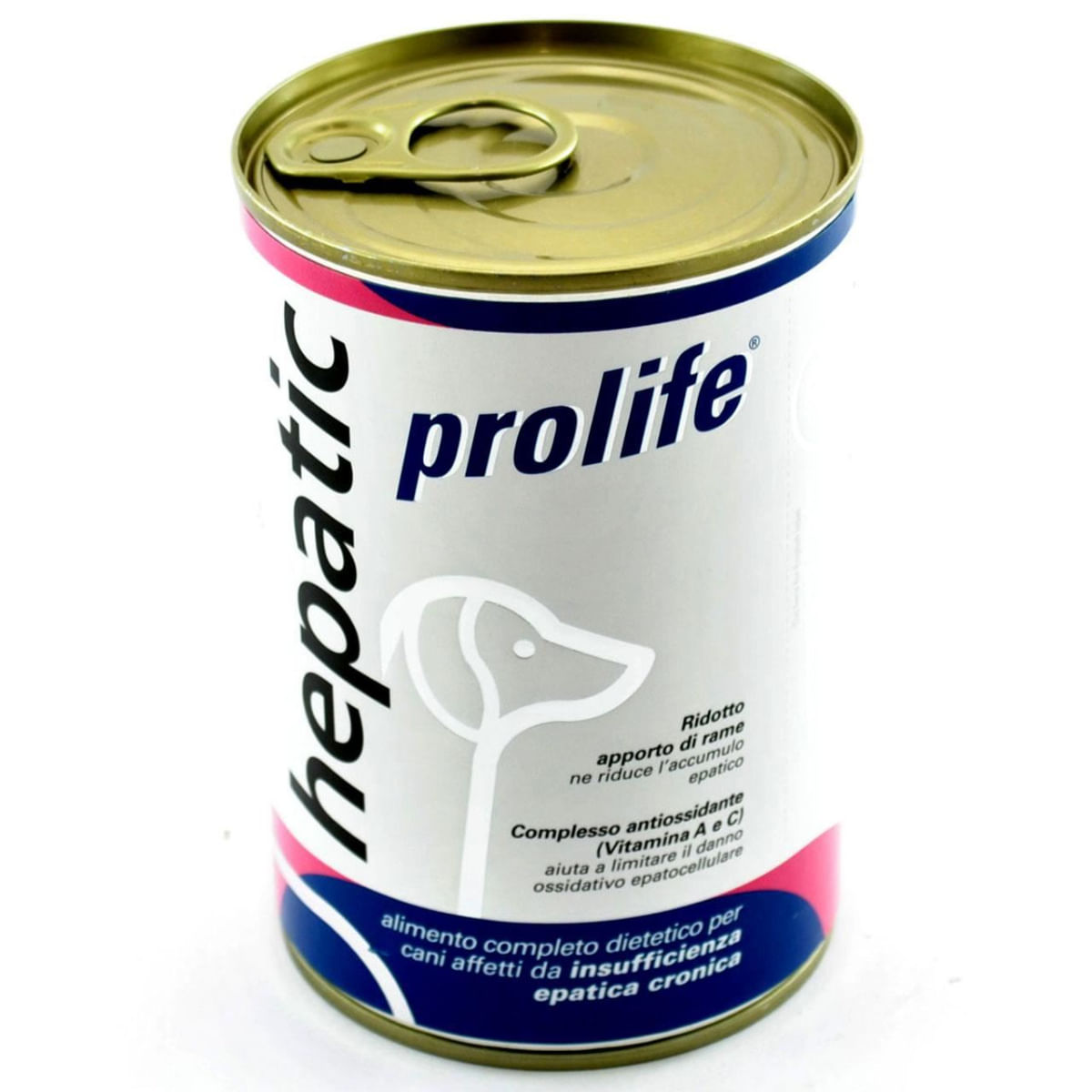 PROLIFE Hepatic, XS-XL, Pui și Porc, dietă veterinară, conservă hrană umedă câini, sistem hepatic, (în aspic), bax, 400g x 6buc