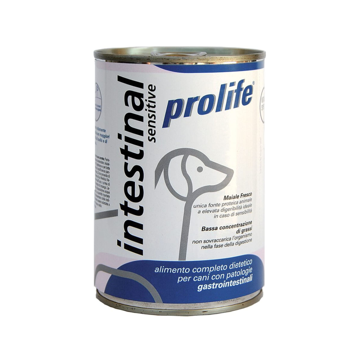 PROLIFE Intestinal Sensitive, XS-XL, Porc, dietă veterinară, conservă hrană umedă câini, sistem digestiv, (în aspic), 400g