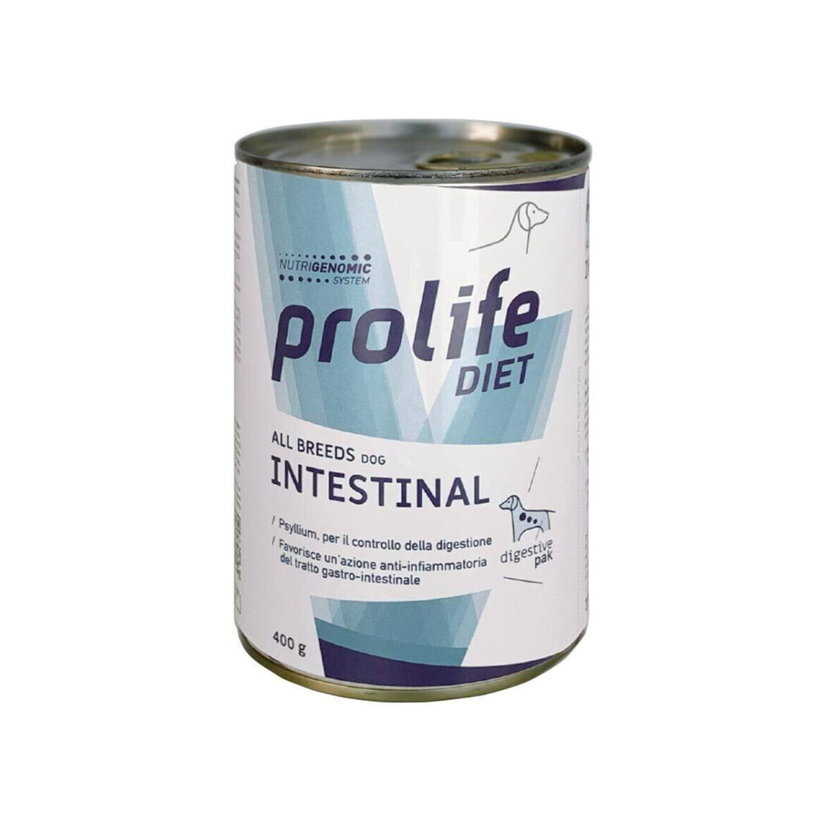 PROLIFE Diet Intestinal, XS-XL, Pui și Miel, dietă veterinară, conservă hrană umedă câini, sistem digestiv, (în aspic), 400g