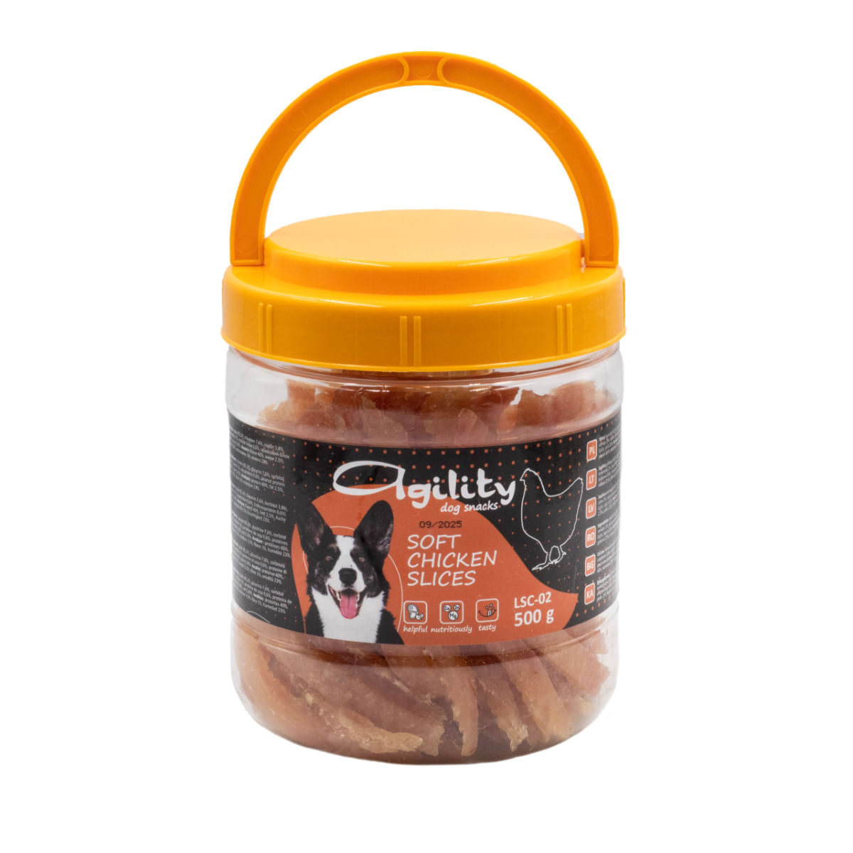 AGILITY Felii, XS-XL, Pui, punguță recompense câini, 500g