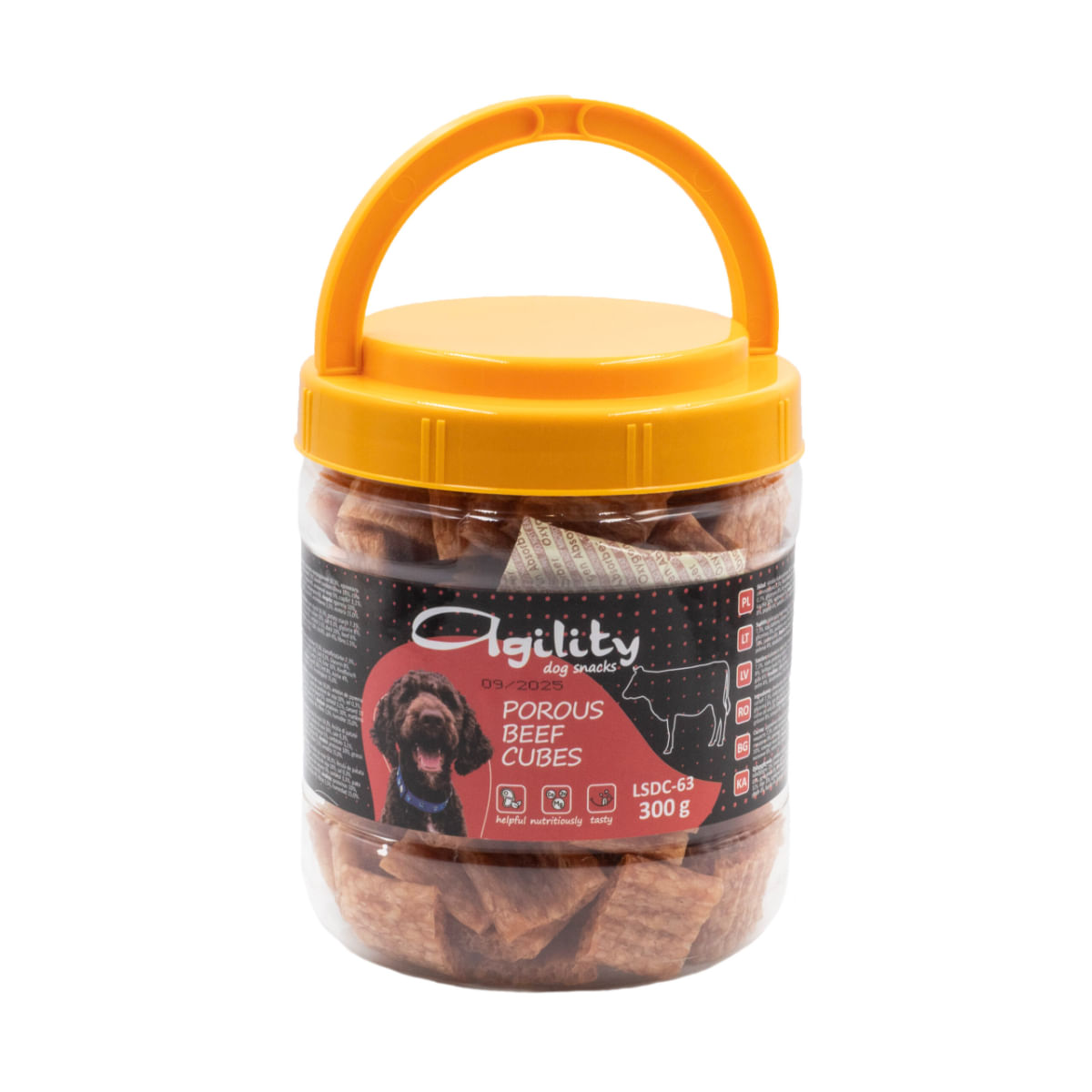 AGILITY Cubulețe, XS-XL, Rață, găletușa recompense câini, 500g