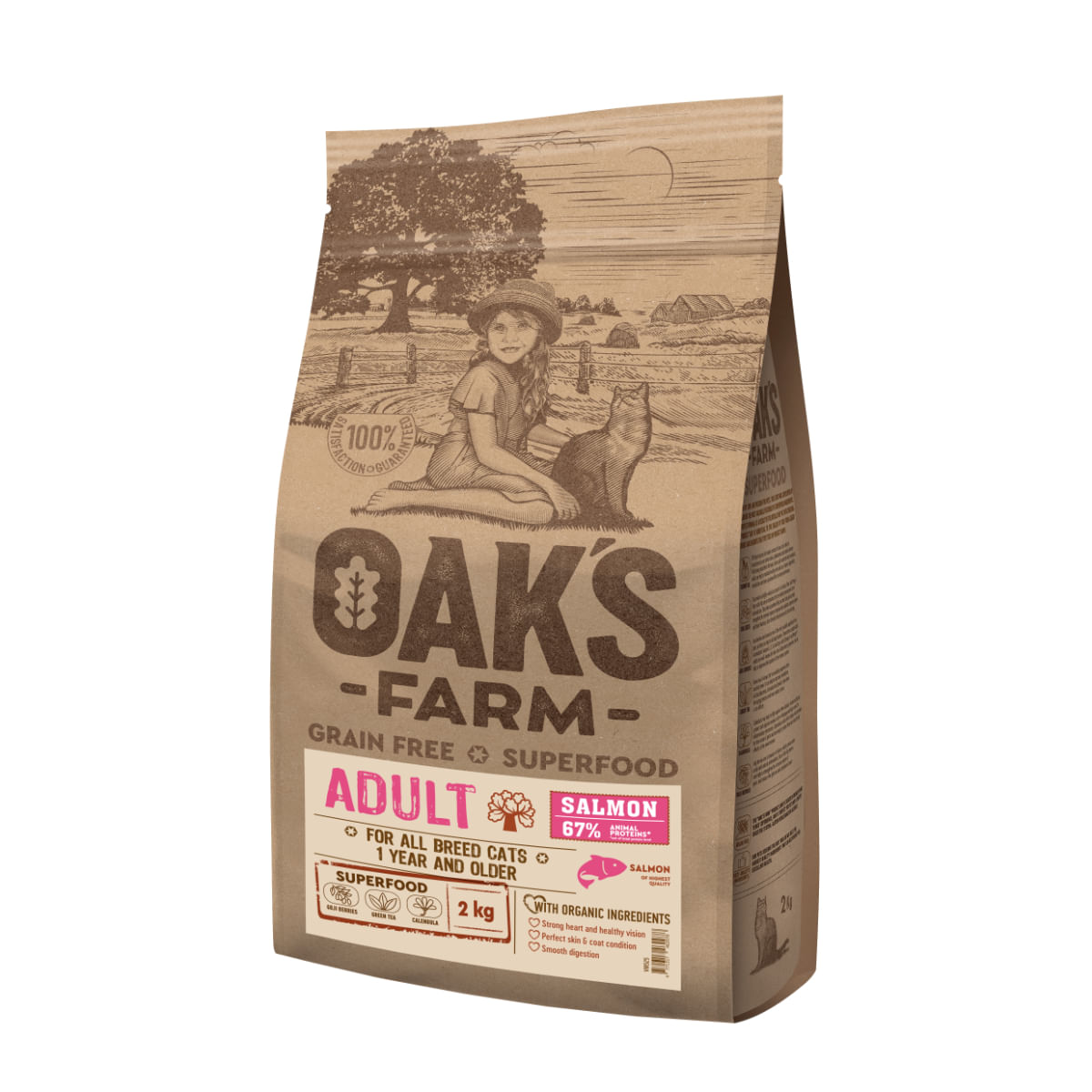 OAK\'S FARM, Somon, hrană uscată fără cereale pisici, 6kg