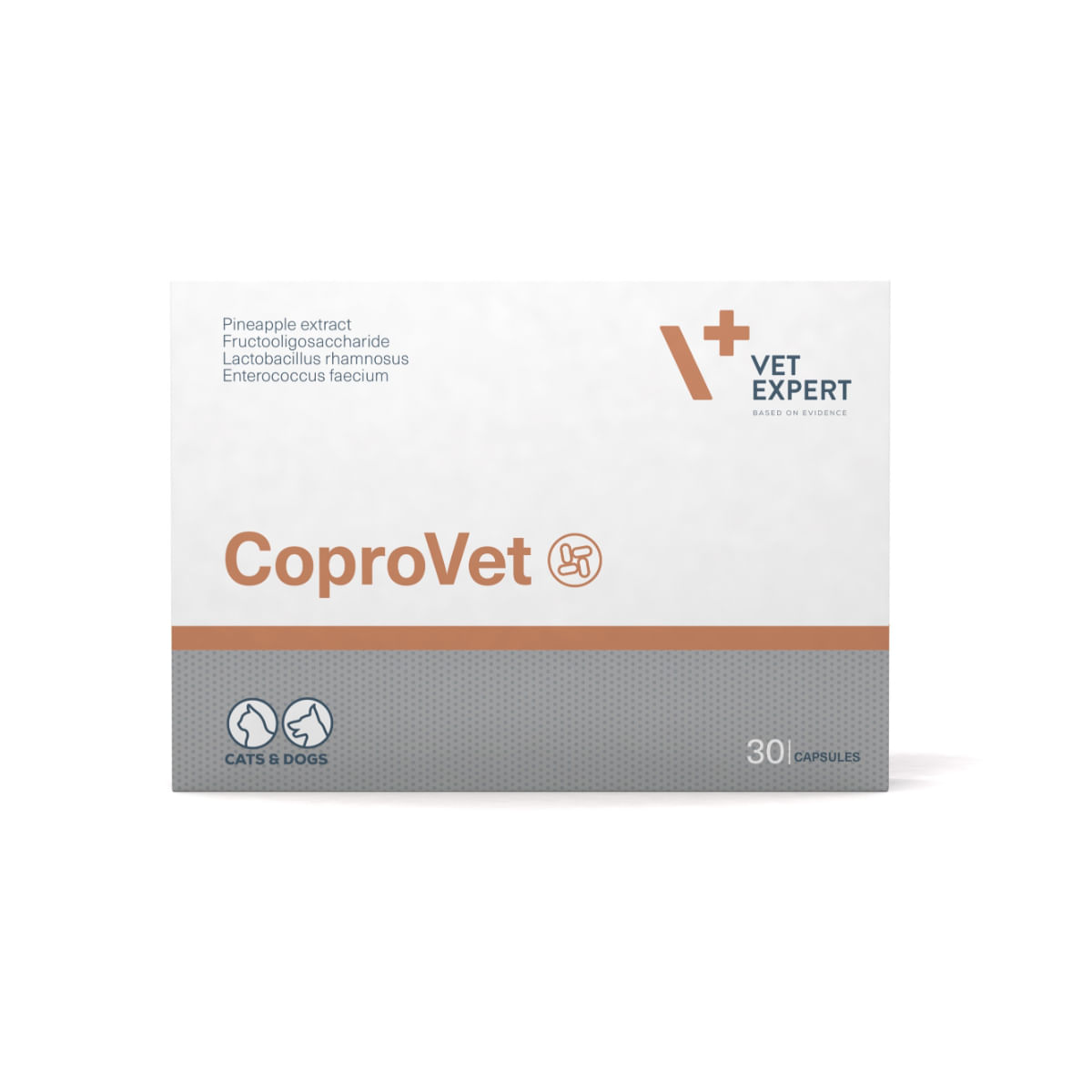 VET EXPERT CoproVet, supliment sistem digestiv câini, capsule VET EXPERT CoproVet, XS-M, supliment sistem digestiv câini și pisici, cutie, 30 capsule