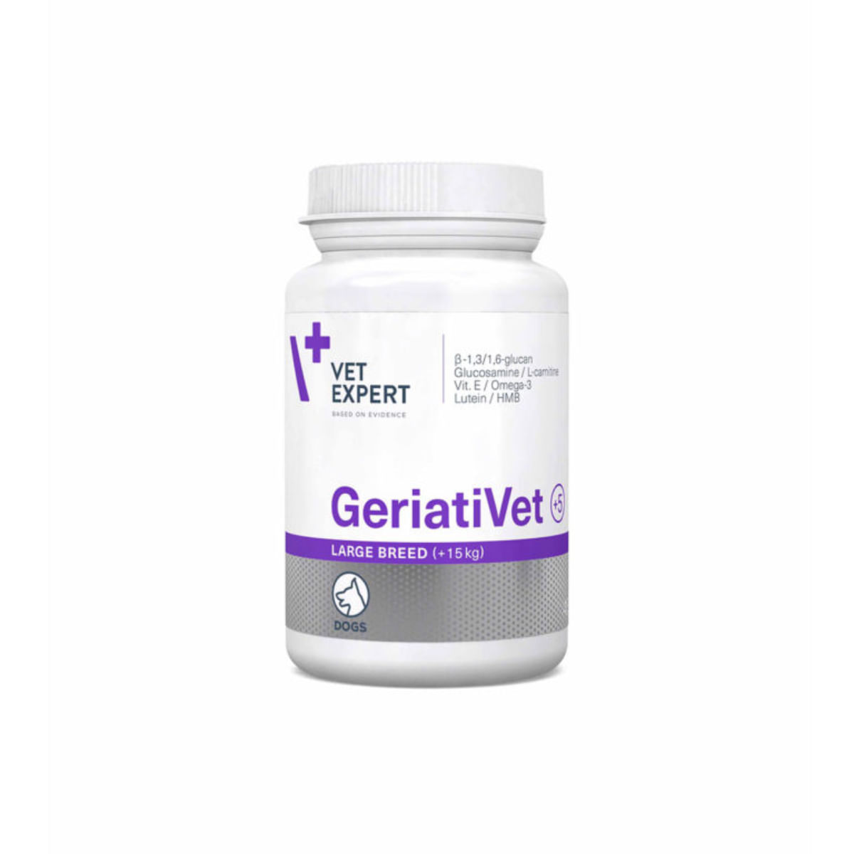 VET EXPERT GeriatiVet +5 Large Breed, multivitamine câini senior, comprimate VET EXPERT GeriatiVet +5 Large Breed, M-XL, multivitamine câini senior, flacon, 45 comprimate