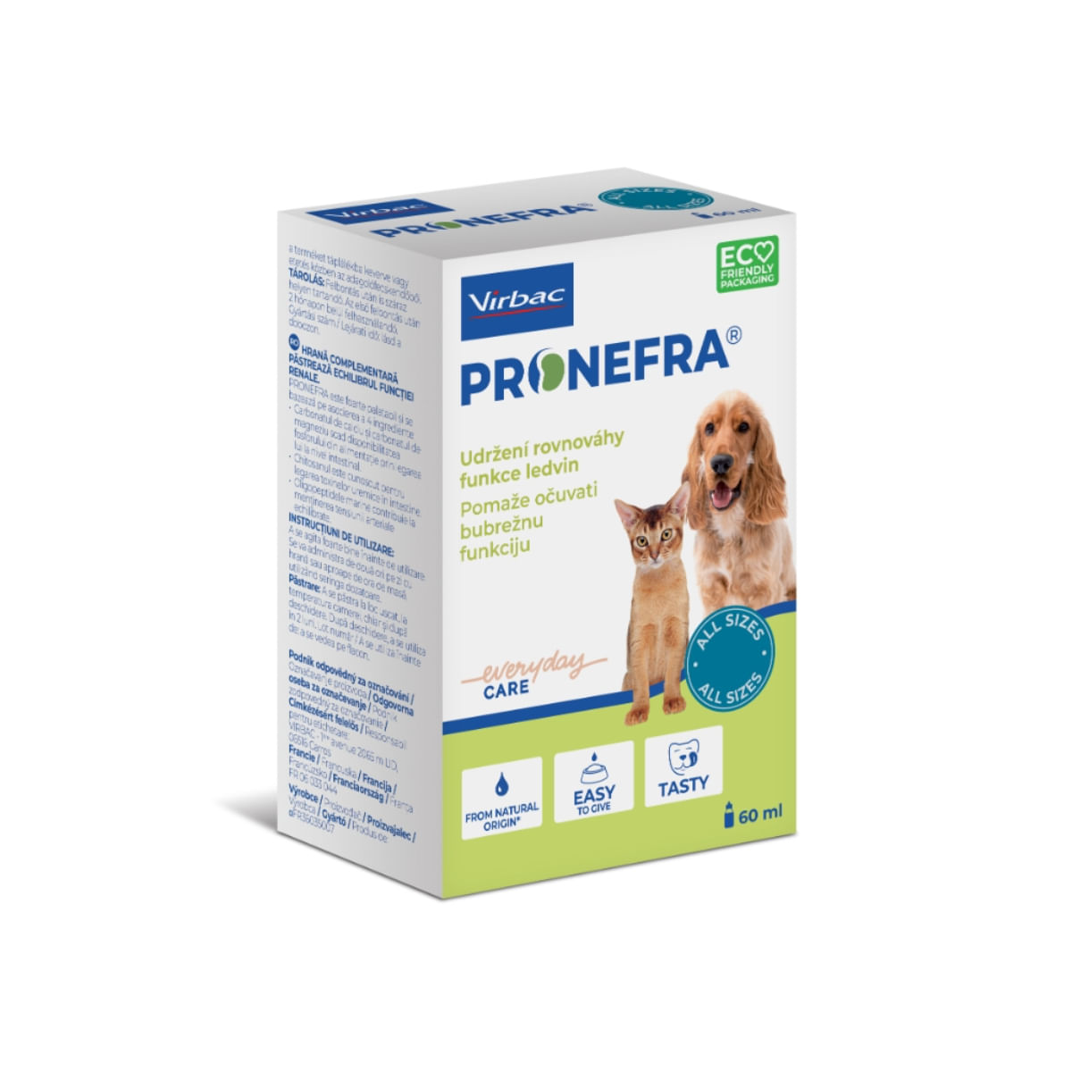 VIRBAC Pronefra, supliment sistem urinar câini, suspensie orală VIRBAC Pronefra, XS-XL, supliment sistem urinar câini și pisici, flacon cu aplicator, 60ml suspensie orală - 1 | YEO