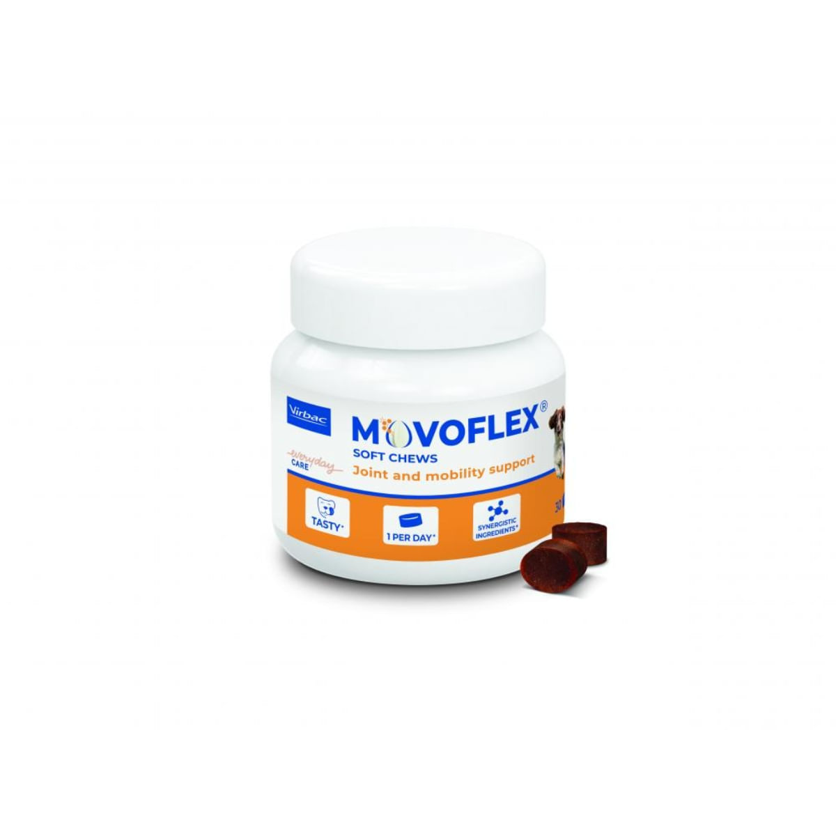 VIRBAC Movoflex Soft Chews ( 15 - 35kg), supliment sistem articular câini, comprimate masticabile VIRBAC Movoflex Soft Chews(15 - 35kg), M, supliment sistem articular câini, flacon, 30 comprimate masticabile