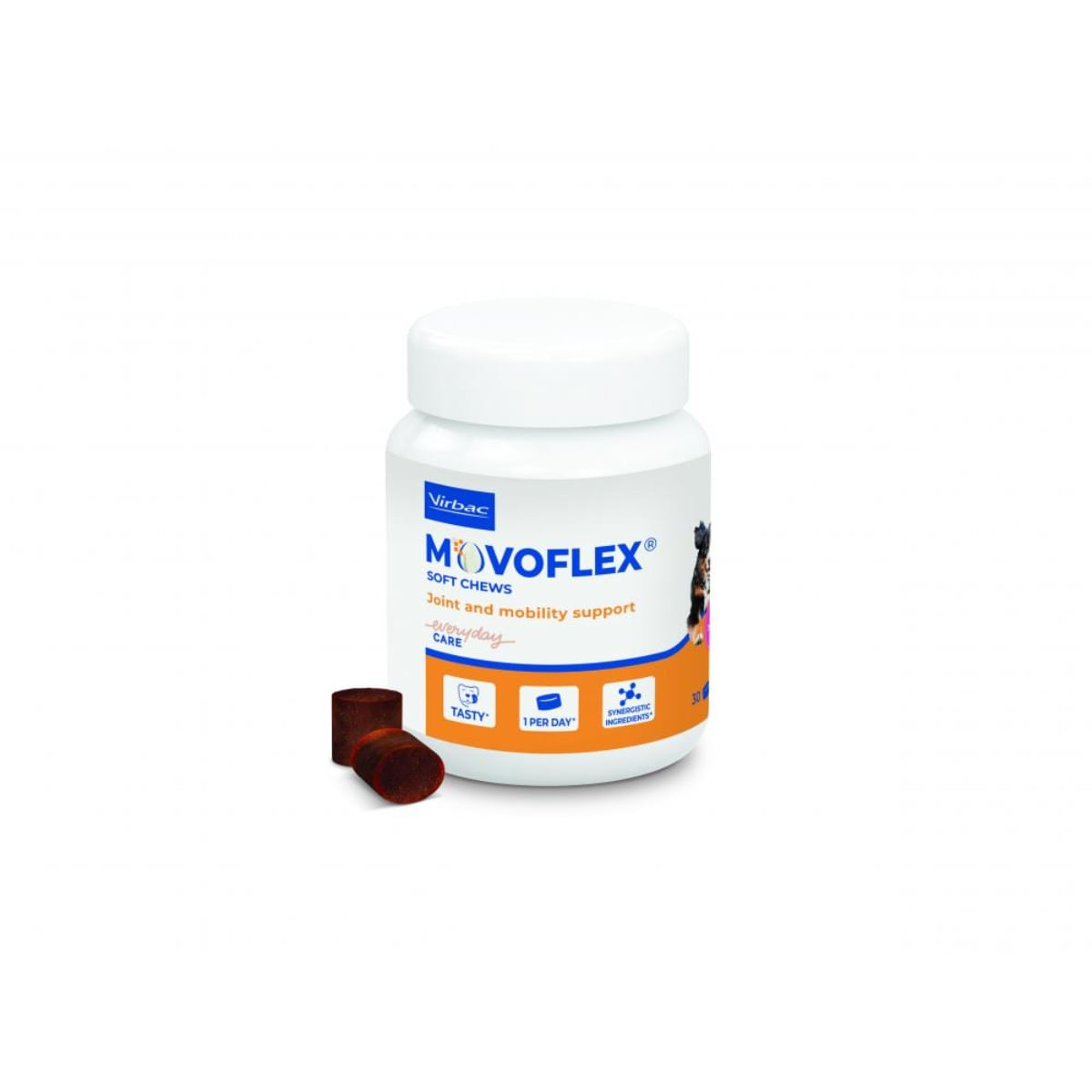 VIRBAC Movoflex Soft Chews (peste 35kg), supliment sistem articular câini, comprimate masticabile VIRBAC Movoflex Soft Chews (peste 35kg), L-XL, supliment sistem articular câini, flacon, 30 comprimate masticabile