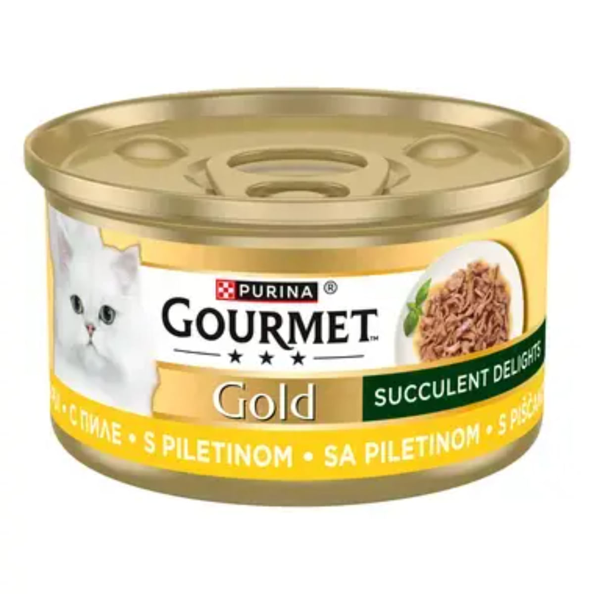 GOURMET Gold Succulent Delights, Pui, conservă hrană umedă pisici, (în sos), 85g