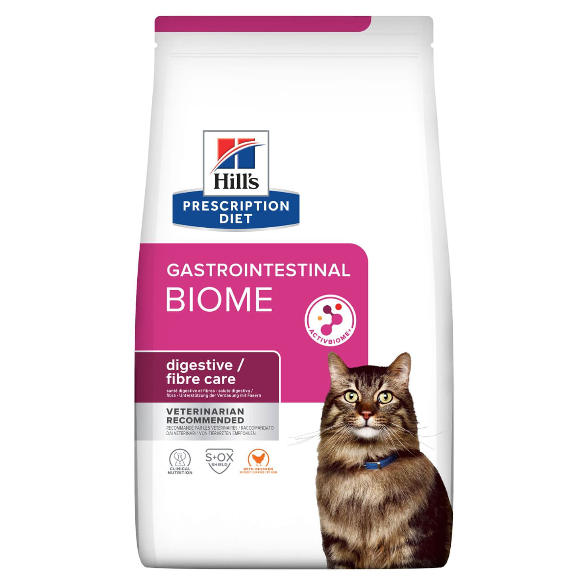 HILL\'S Prescription Diet Gastrointestinal Biome, Pui, dietă veterinară, hrană uscată pisici, sistem digestiv, 8kg