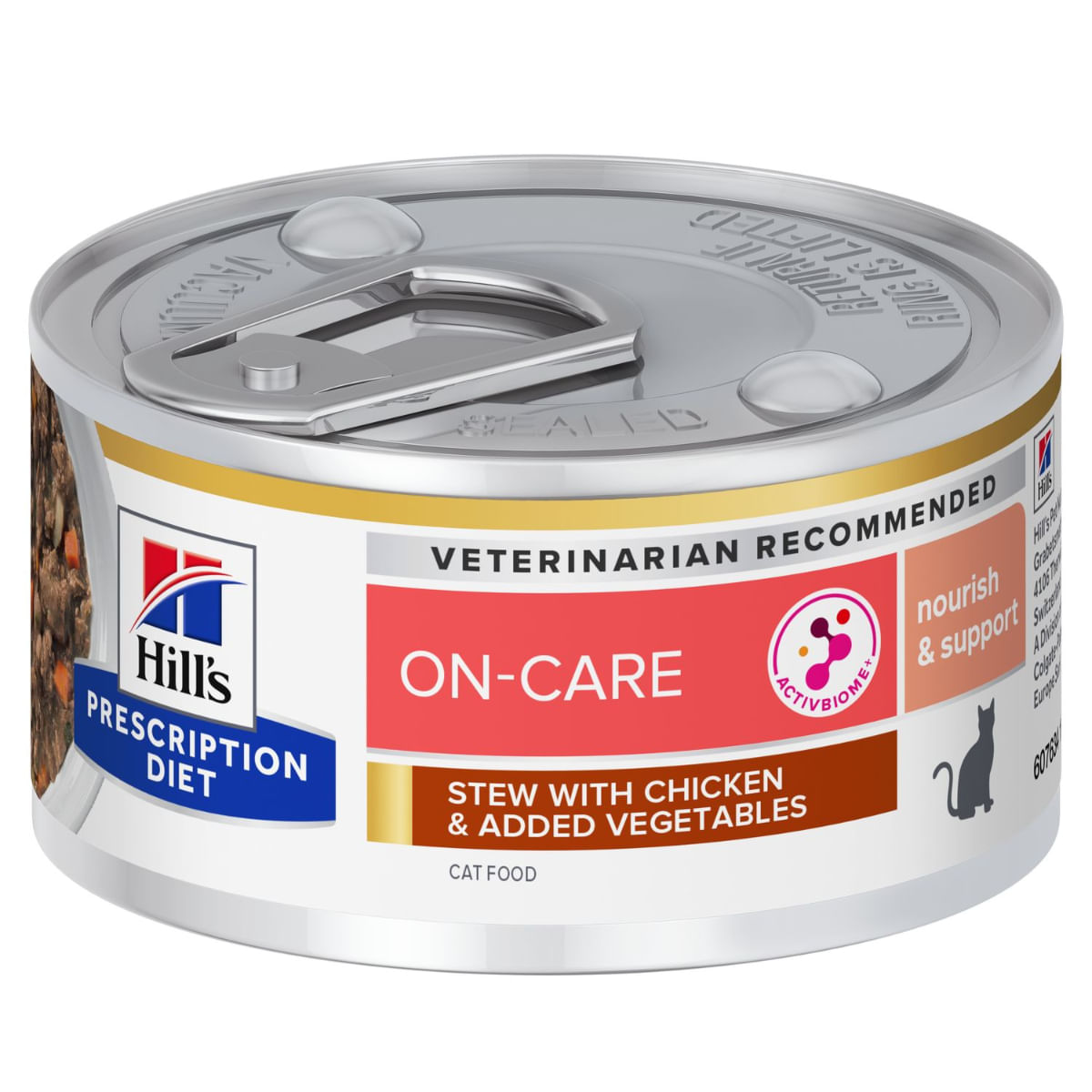 HILL\'S Prescription Diet On - Care Stew, Pui și Tocană de Legume, dietă veterinară, conservă hrană umedă pisici, convalescență, (în sos), 82g