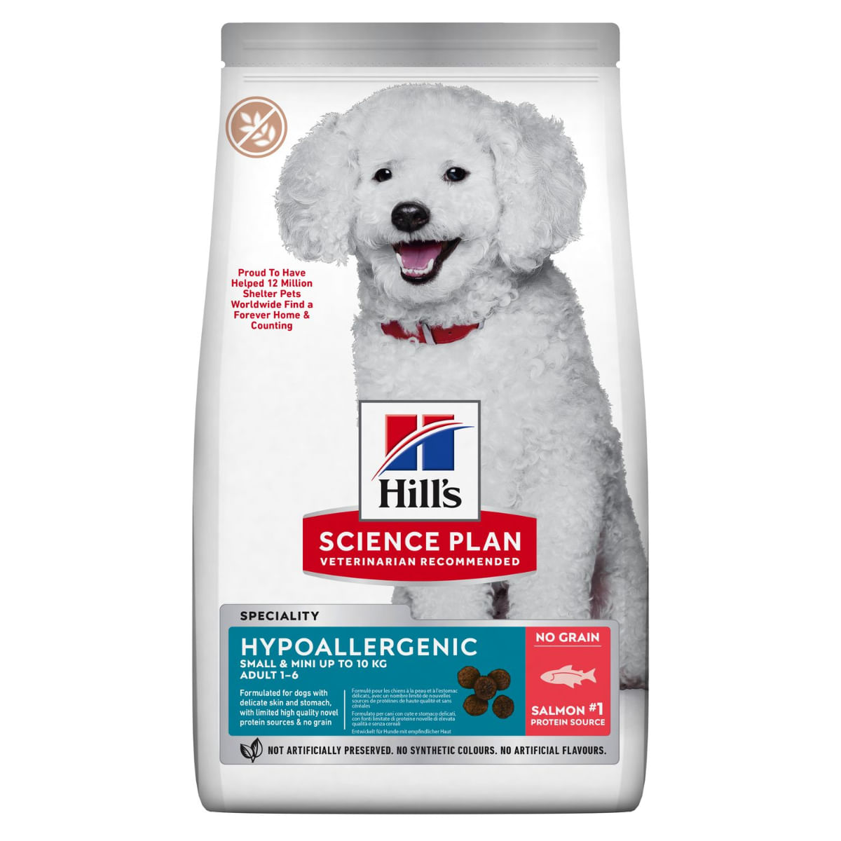 HILL\'S Science Plan No Grain Hypoallergenic, XS-S, Somon, hrană uscată fără cereale câini, sistem digestiv, alergii, 1.5kg