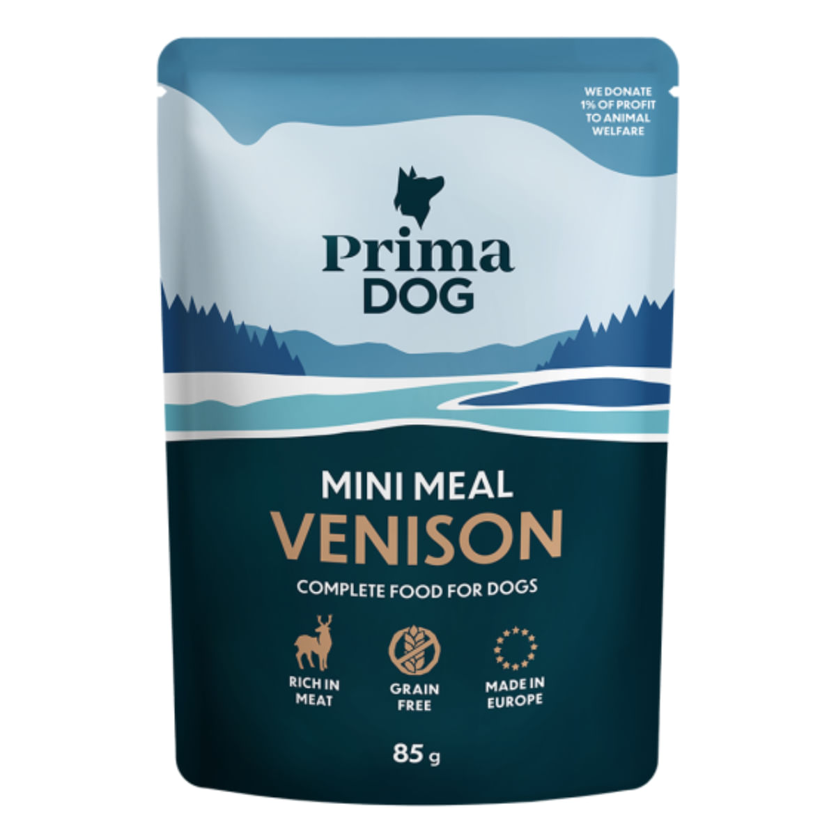 PRIMA DOG Mini Meal, XS-XL, Vânat, plic hrană umedă fără cereale câini, (în sos), bax, 85g x 24buc