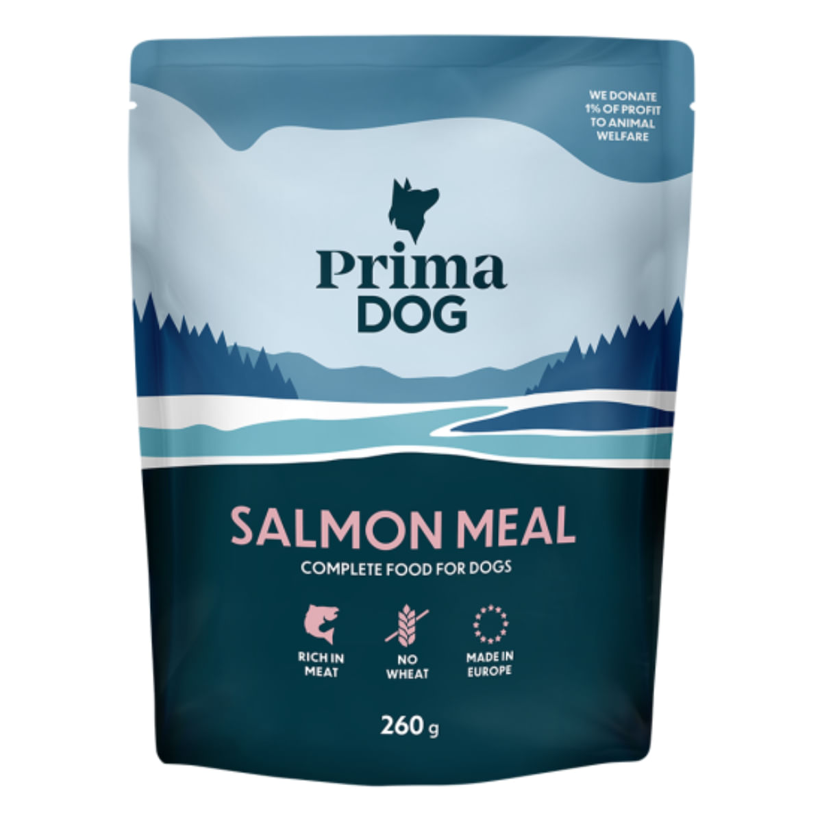 PRIMA DOG Meal, XS-XL, Somon, plic hrană umedă fără cereale câini, (în aspic), bax, 260g x 12buc