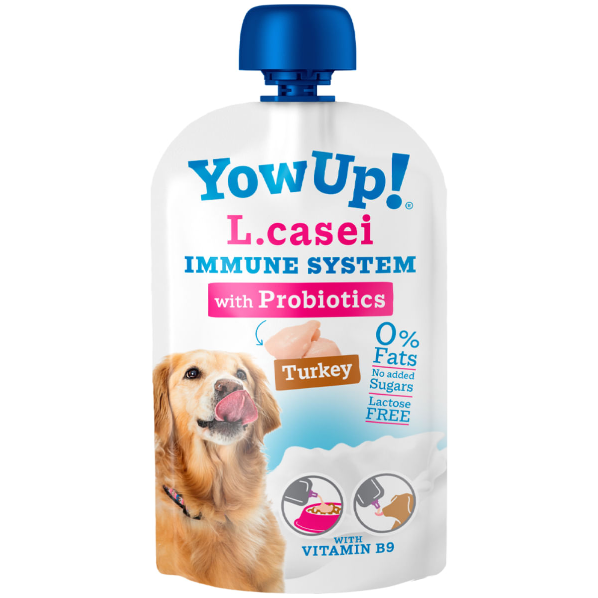 YOWUP! L Casei, XS-XL, Curcan, recompense funcționale câini, sistem imunitar, sistem digestiv, (topping), 115g