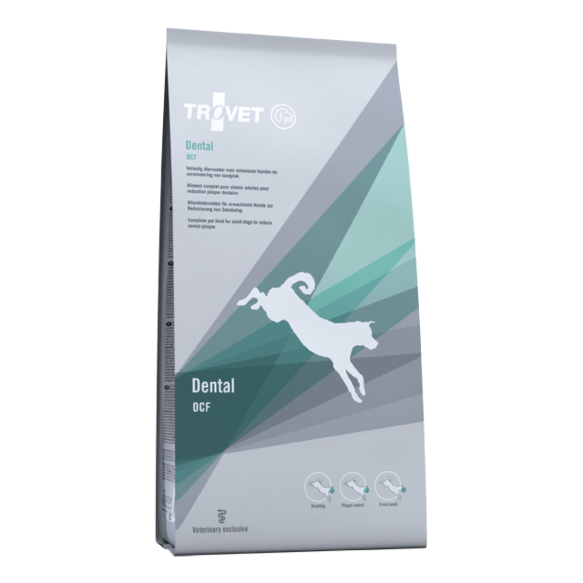 TROVET Dental OCF, XS-XL, Pui, dietă veterinară, hrană uscată câini, sensibilități dentare, 2.5kg