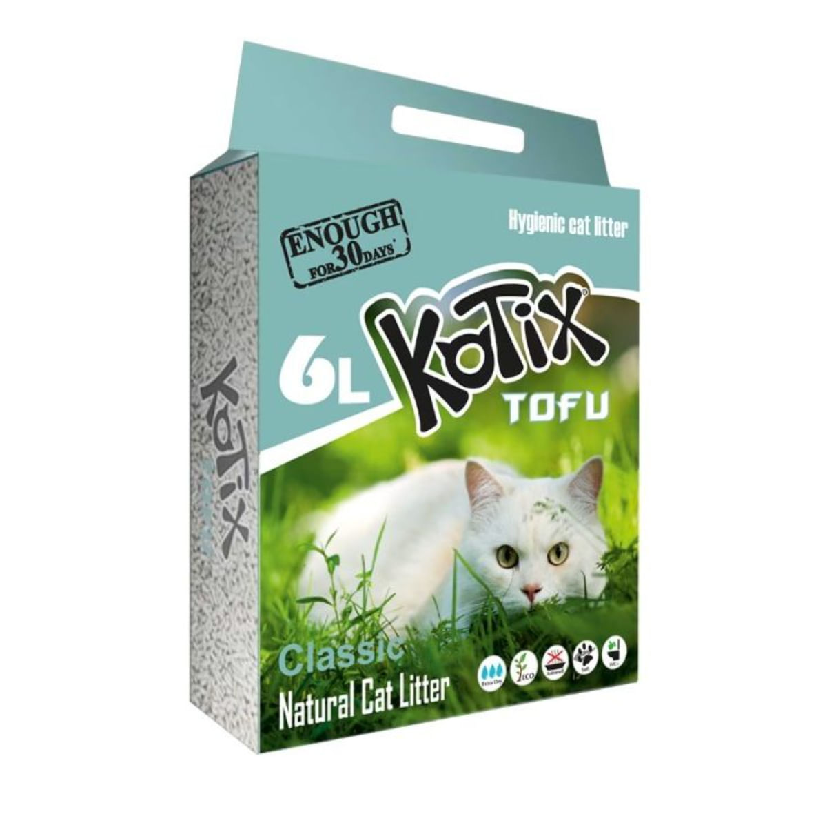 KOTIX Classic, așternut igienic pisici, peleți, tofu, aglomerant, neutralizare mirosuri, biodegradabil, 6l