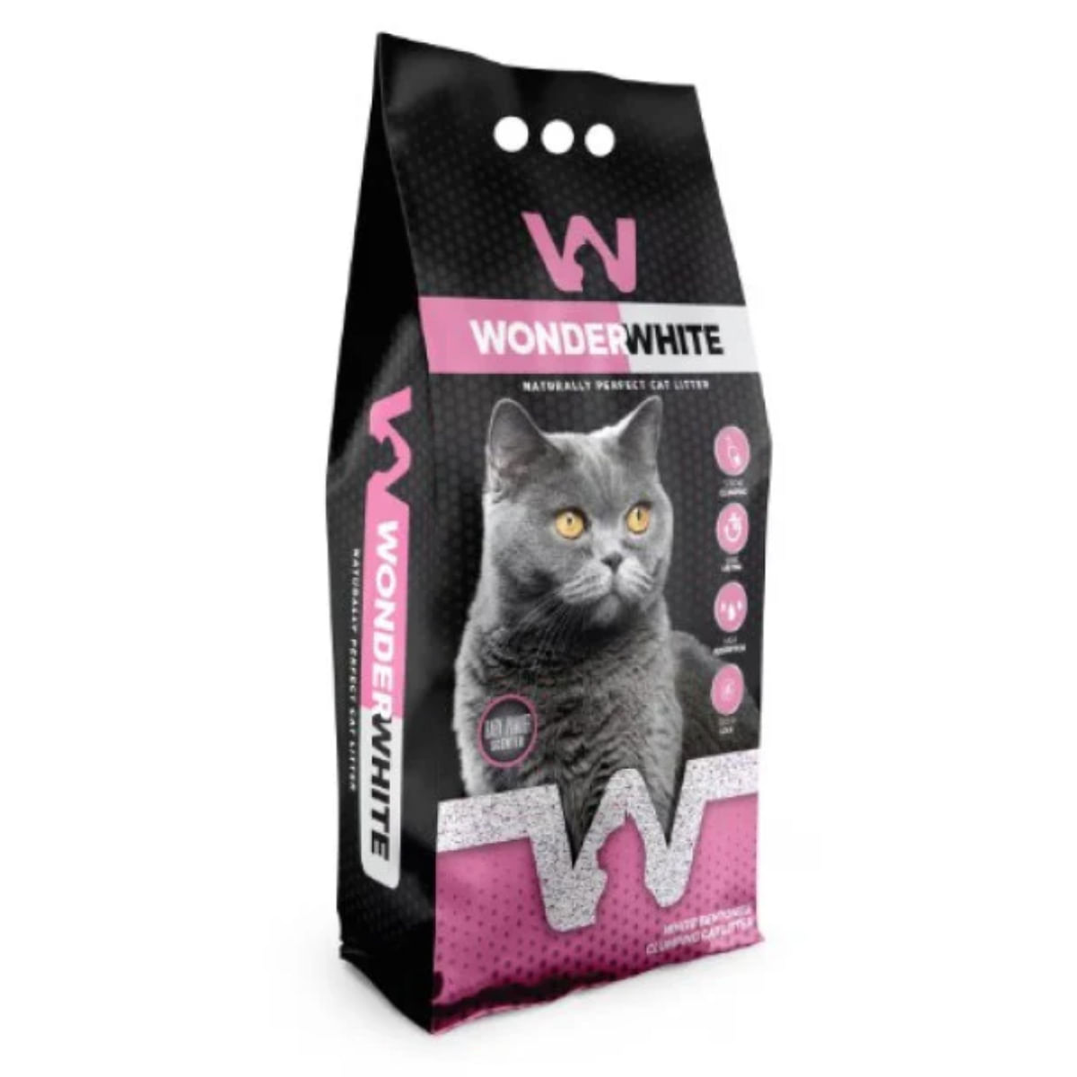 WONDERWHITE, Talc, așternut igienic pisici, granule, bentonită, aglomerant, neutralizare mirosuri, 15.3kg