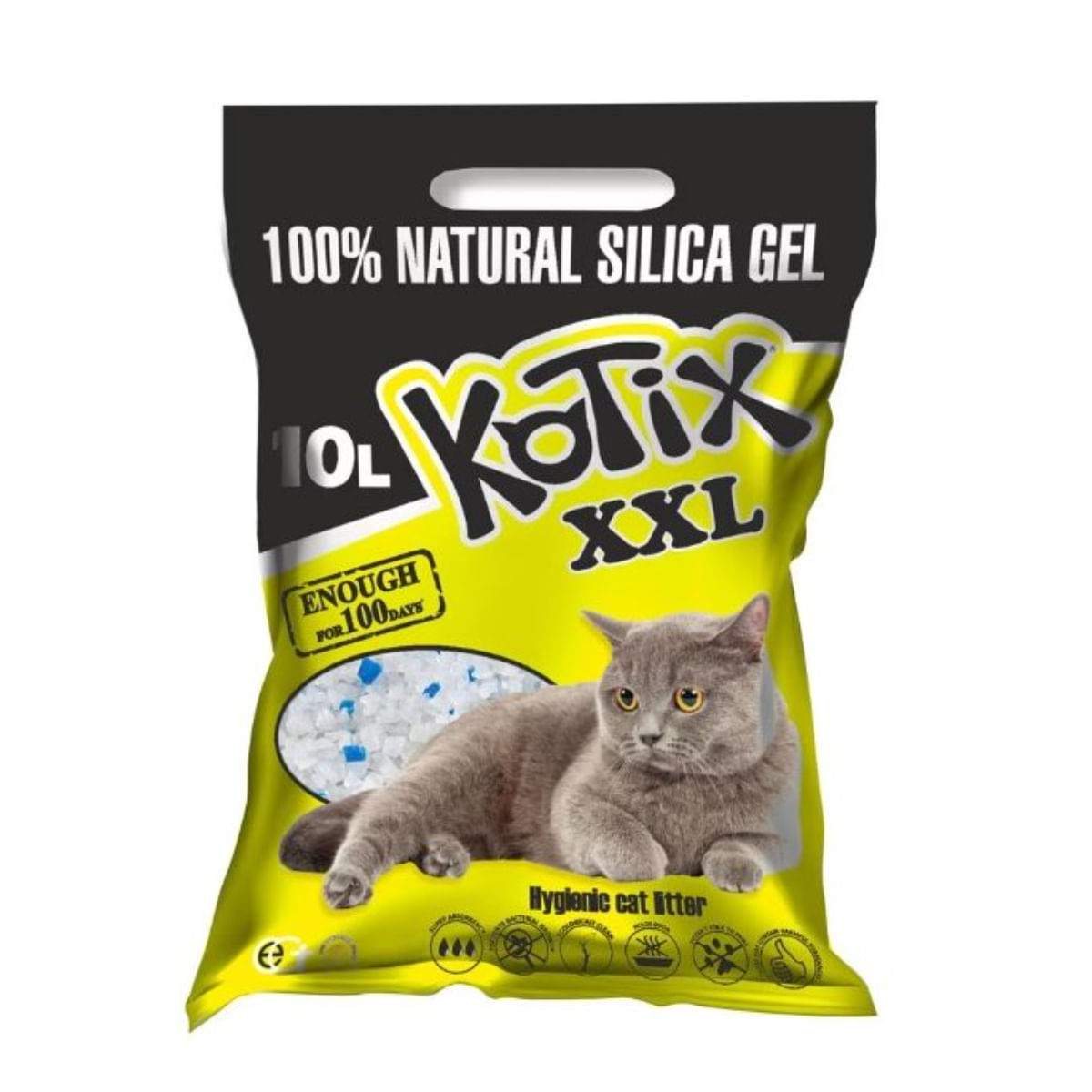 KOTIX Normal, așternut igienic pisici, granule, silicat, neaglomerant, fără praf, 10l