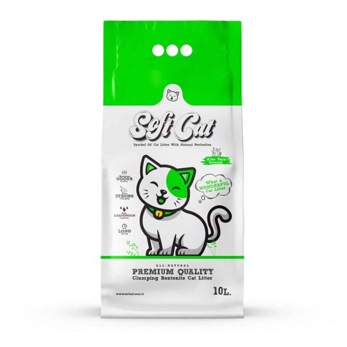 SOFTCAT, Aloe Vera, așternut igienic pisici, granule, bentonită, aglomerant, neutralizare mirosuri, 10l - 1 | YEO