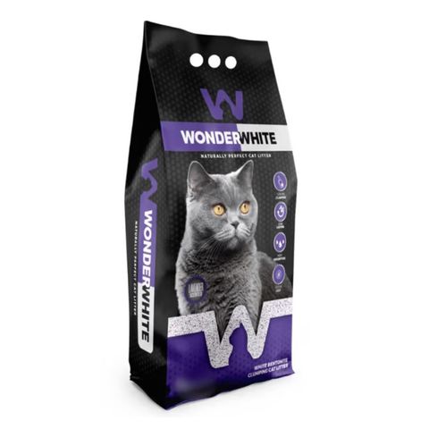 WONDERWHITE, Lavanda, așternut igienic pisici, granule, bentonită, aglomerant, neutralizare mirosuri, 10kg