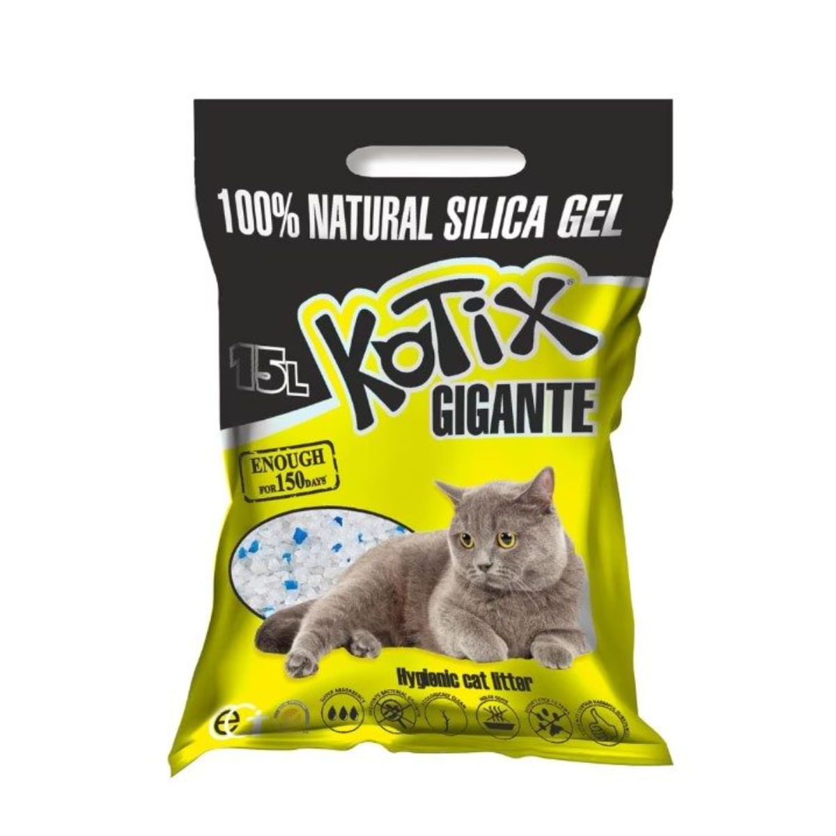 KOTIX Normal, așternut igienic pisici, granule, silicat, neaglomerant, fără praf, 15l - 1 | YEO