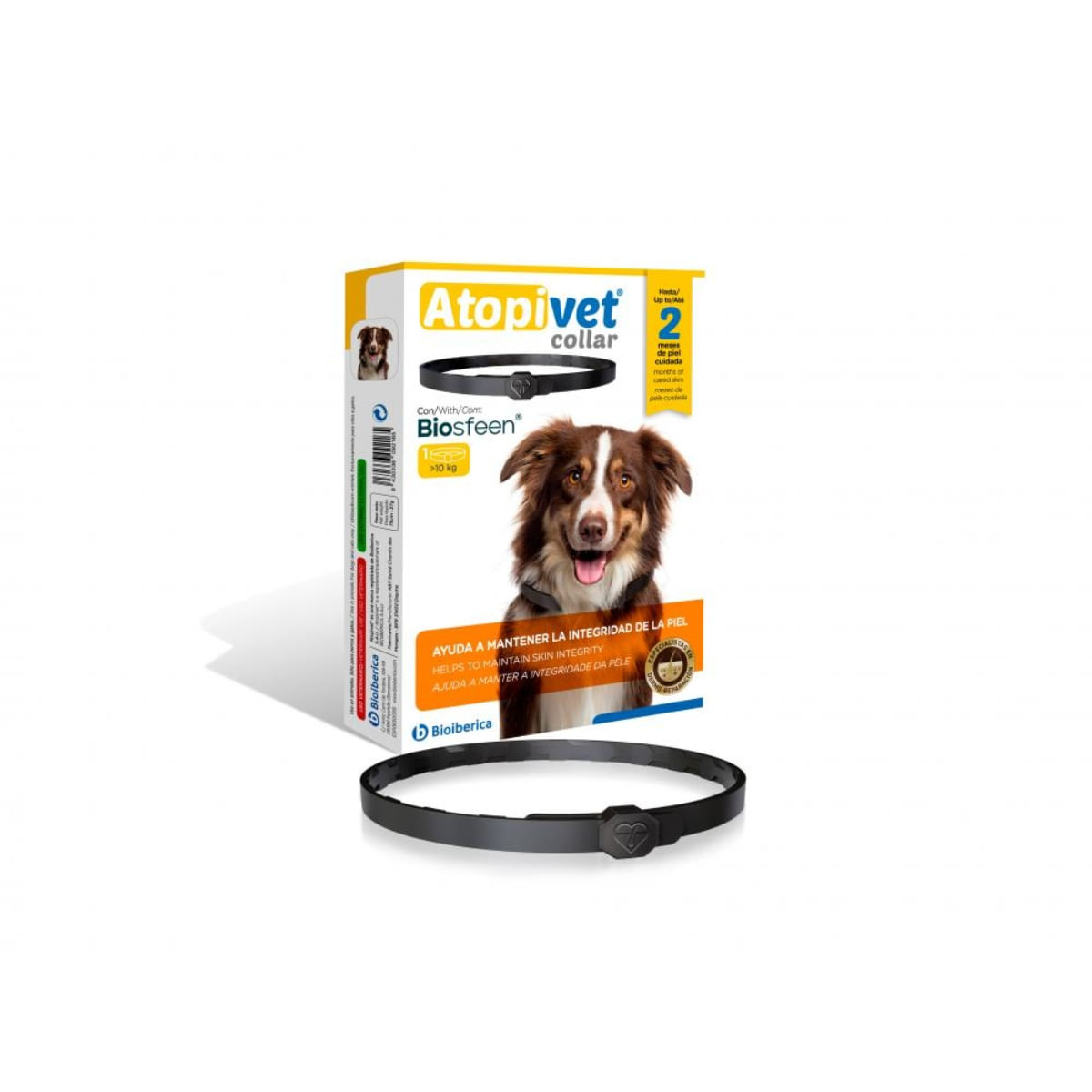 BIOIBERICA Atopi vet Collar Medium & Large Dogs, M-XL, tratament adjuvant zgardă câini, piele sensibilă, calmant, cutie, 75cm, 1buc