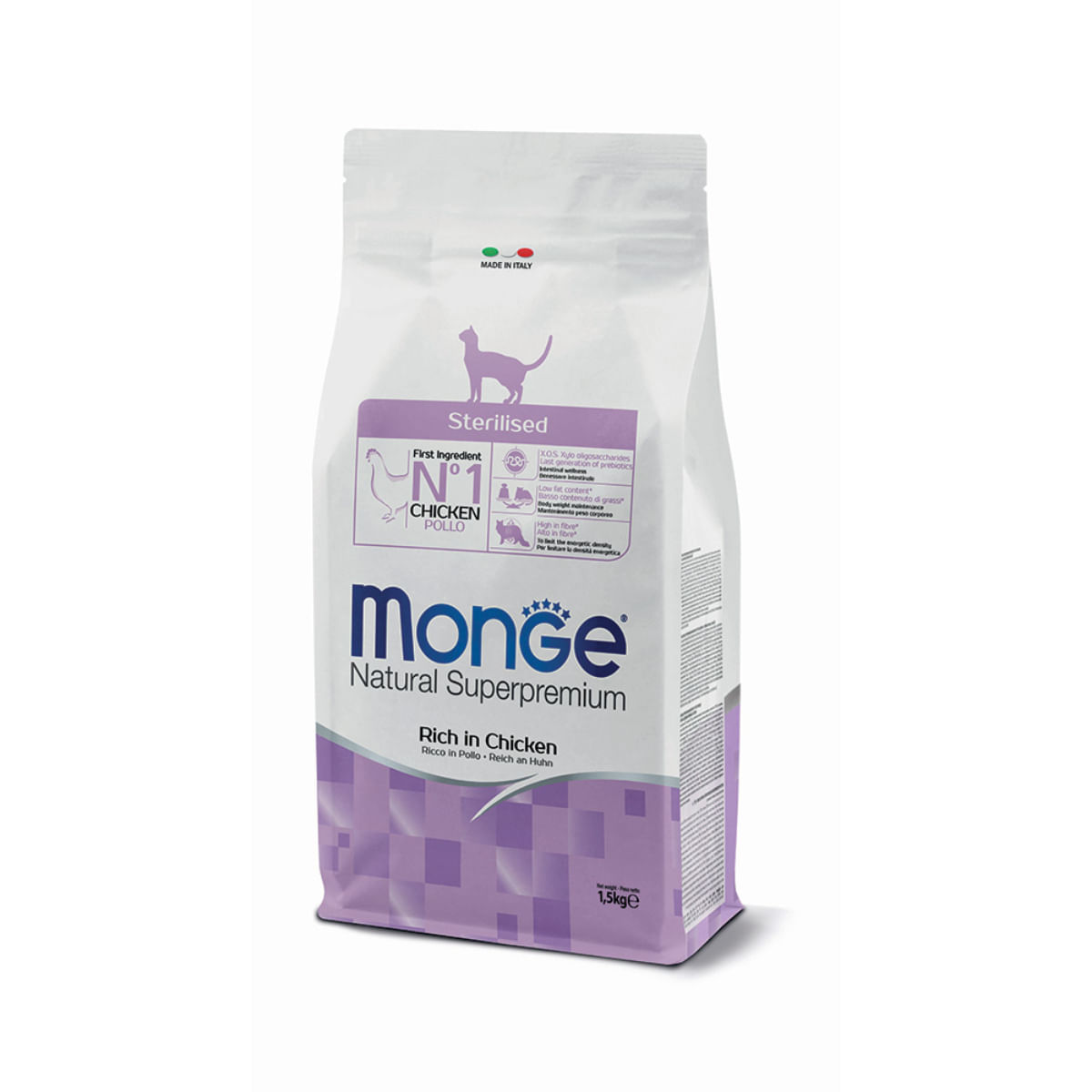 MONGE Natural Superpremium Sterilised, Pui, hrană uscată pisici sterilizate, 10kg