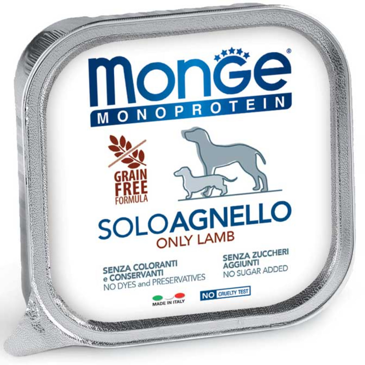 MONGE Monoprotein, XS-XL, Miel, tăviță hrană umedă monoproteică fără cereale câini, (pate), 150g